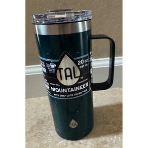 TAL Mountaineer Tumbler 20oz Green Speckle Insulated Travel Mug Handle NEW